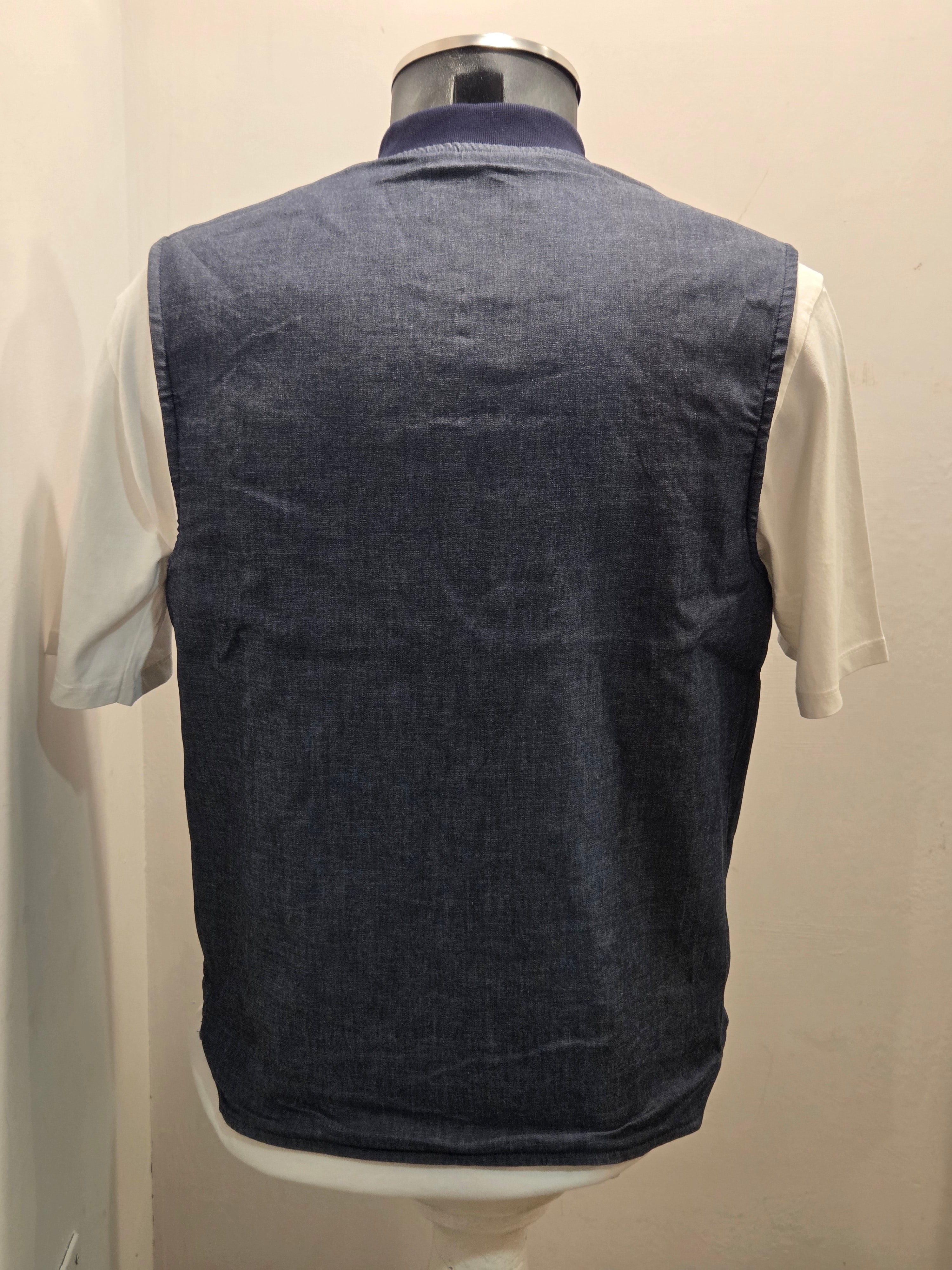 GILET SEADOG ROBERT REVERSE ZIP FELPA/CHAMBRAY COLOR BLU