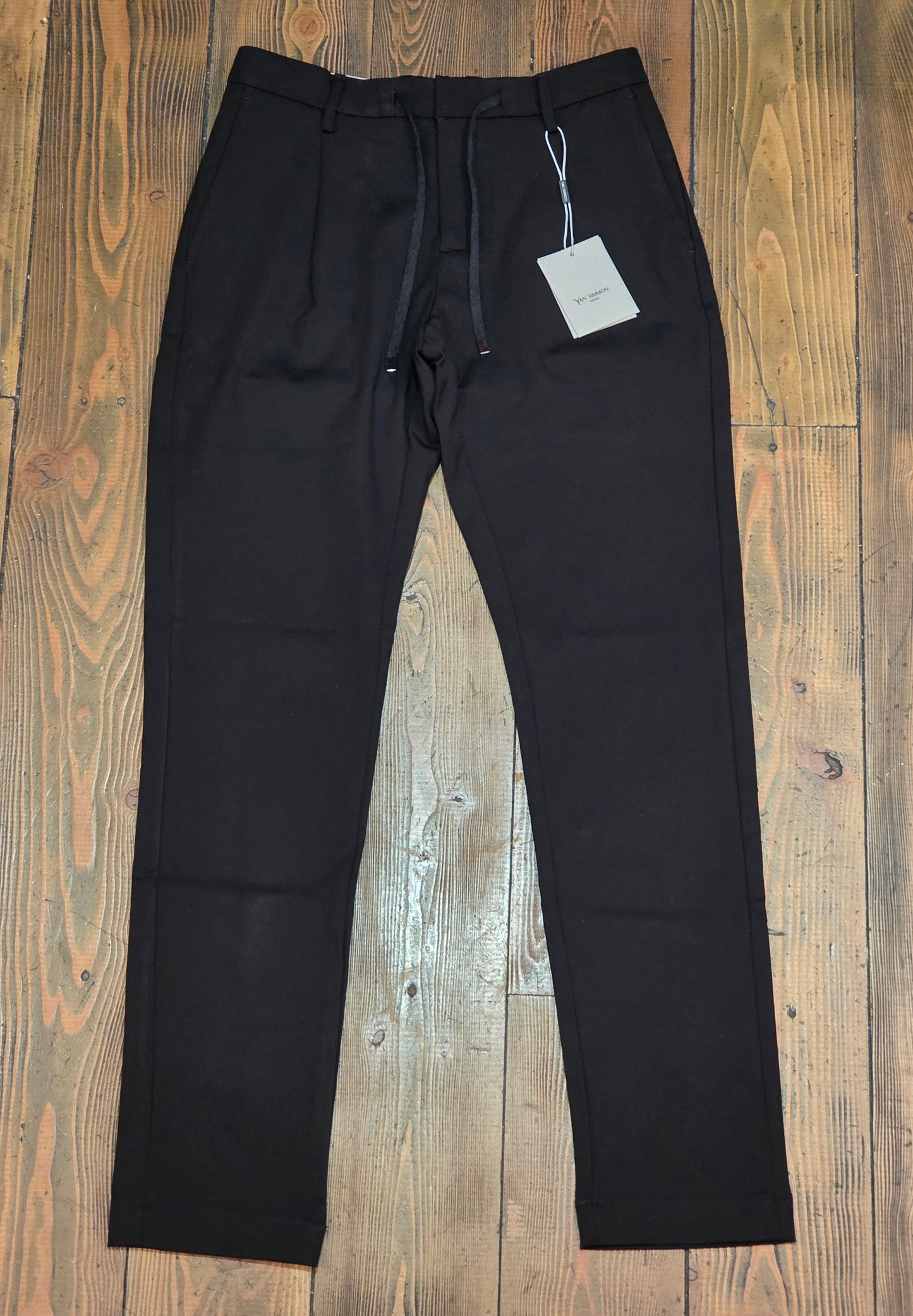 PANTALONI YAN SIMMON LIFE T414L PUNTO MILANO CON LACCIO COLOR NERO