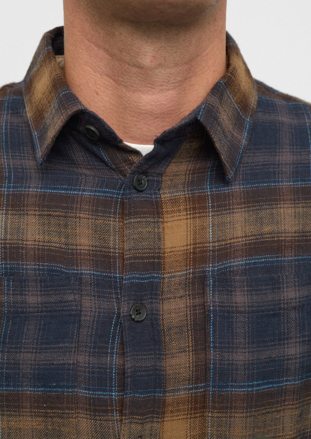 AKLEIF FLANNEL CHECK5 LS SHIRT ANERKJENDT COLOR ESTATE BLUE