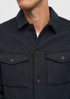AKOSCAR BOILED WOOL OVERSHIRT ANERKJENDT COLOR SKY CAPTAIN