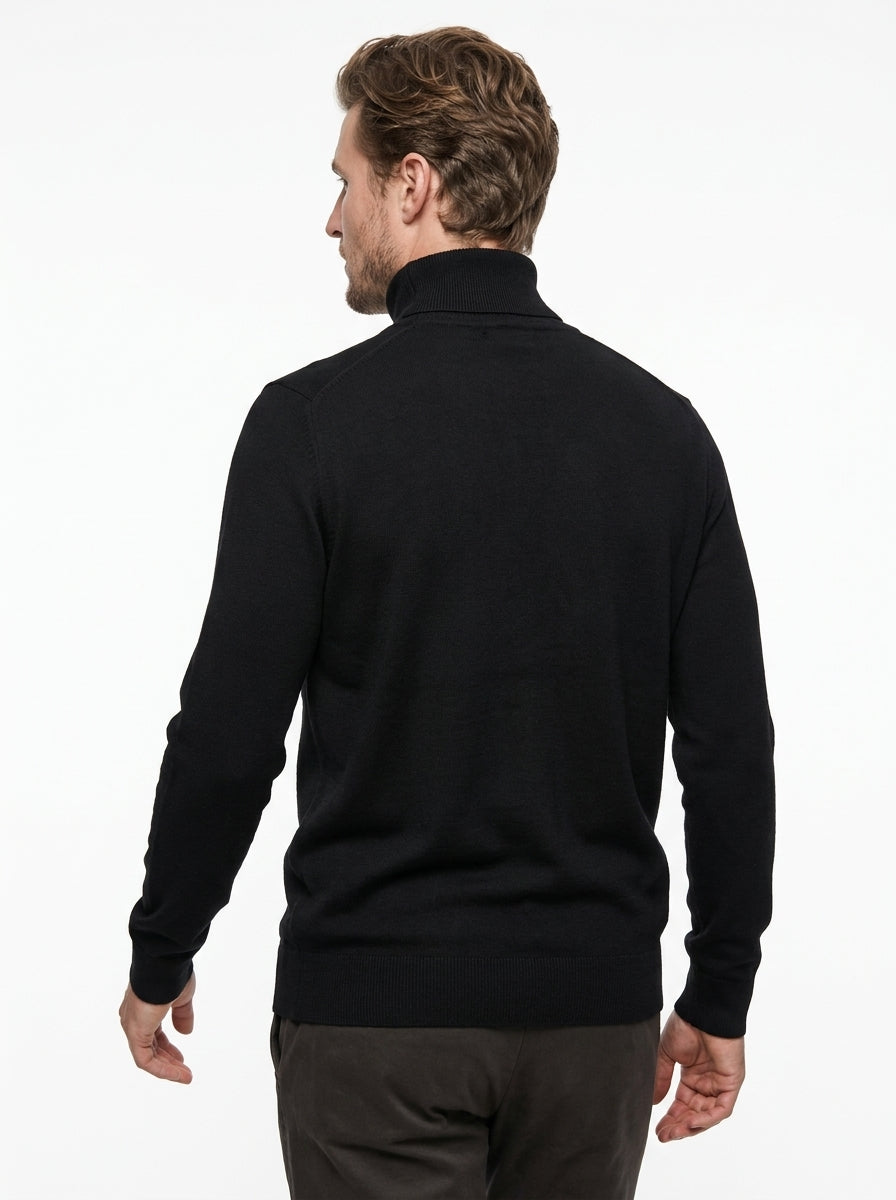 BRAMANTE MAGLIA COLLO ALTO REGULAR FIT COLOR NERO