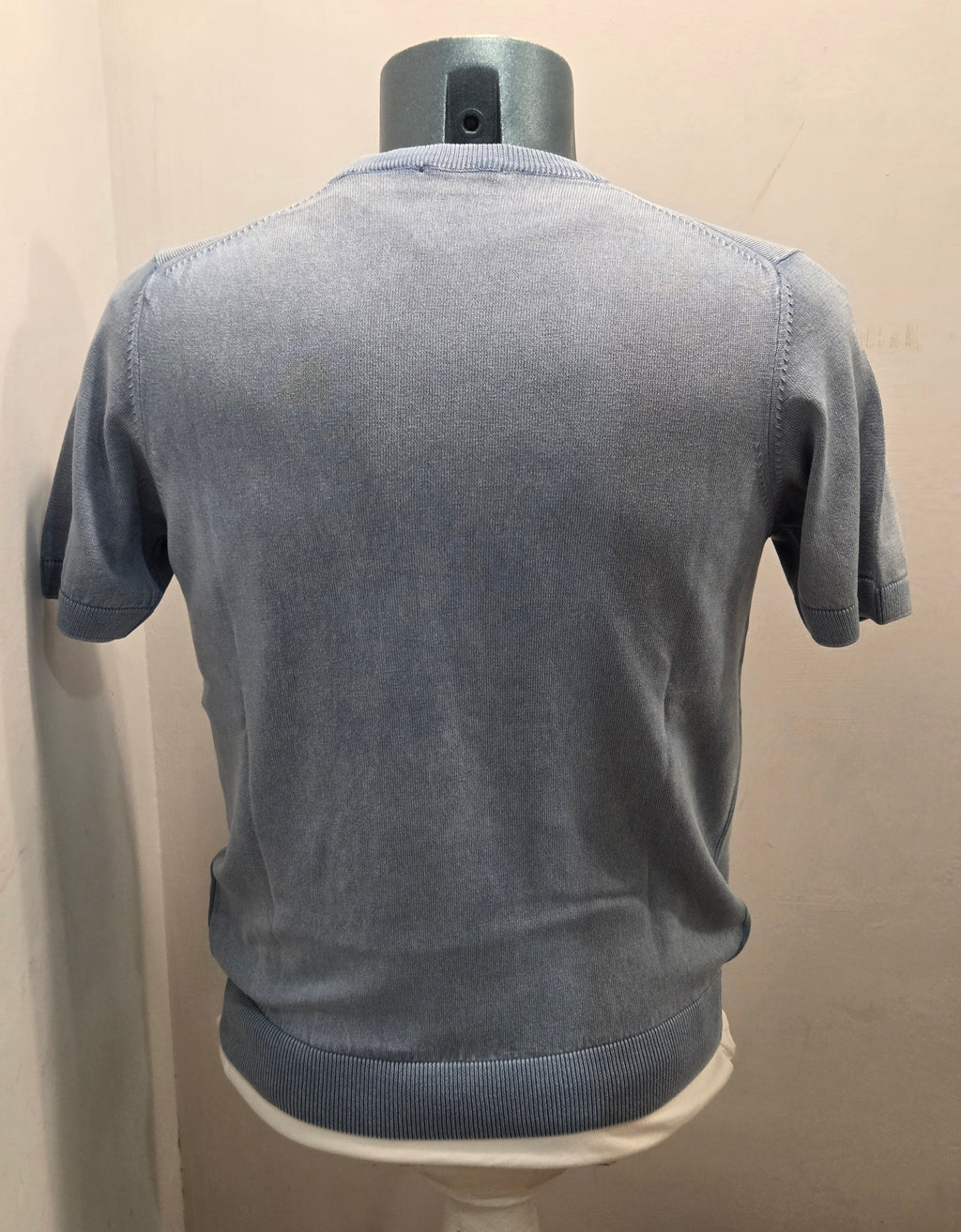 BRAMANTE MAGLIA FILO COTONE MANICA CORTA COLOR CELESTE