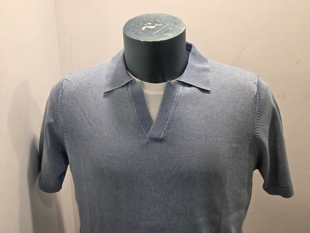 BRAMANTE POLO FILO COTONE MANICA CORTA COLOR CELESTE