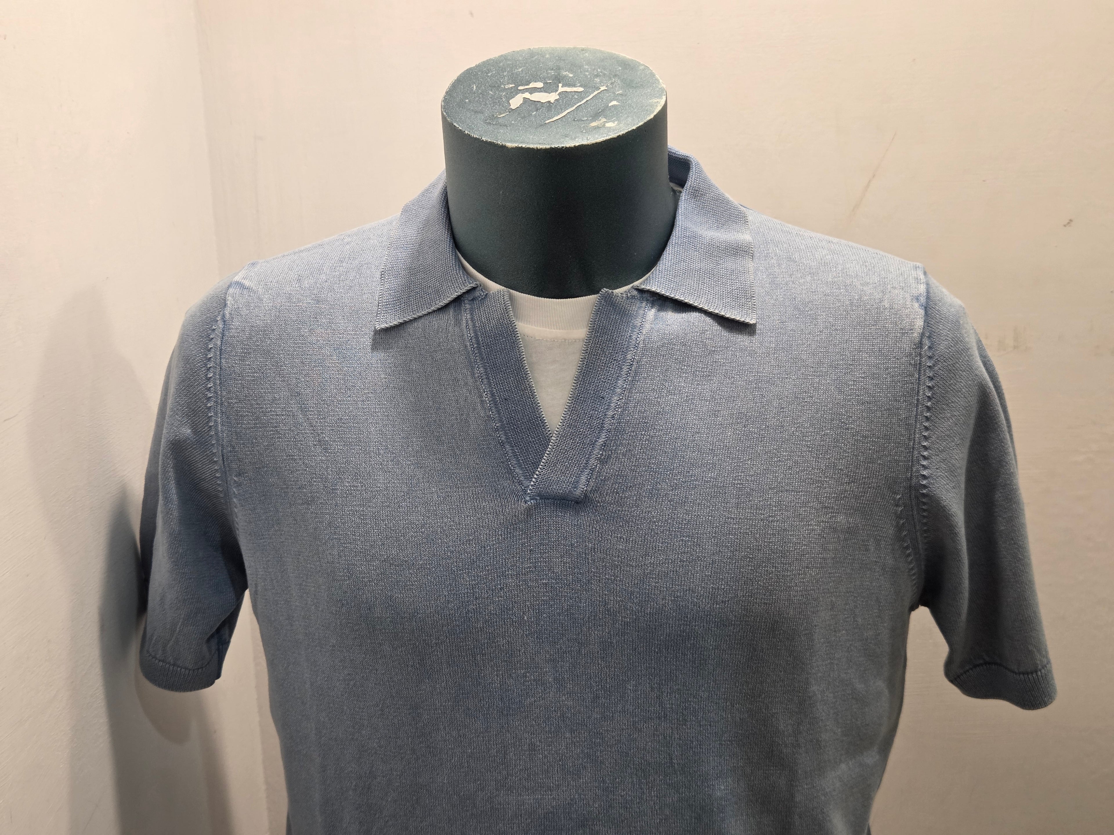 BRAMANTE POLO FILO COTONE MANICA CORTA COLOR CELESTE