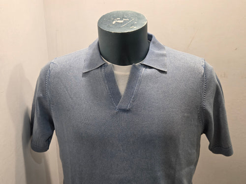 BRAMANTE POLO FILO COTONE MANICA CORTA COLOR CELESTE