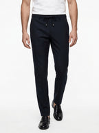 YAN SIMMON PANTALONE MODELLO LIFE COLORE NAVY IN PUNTO MILANO MADE IN ITALY