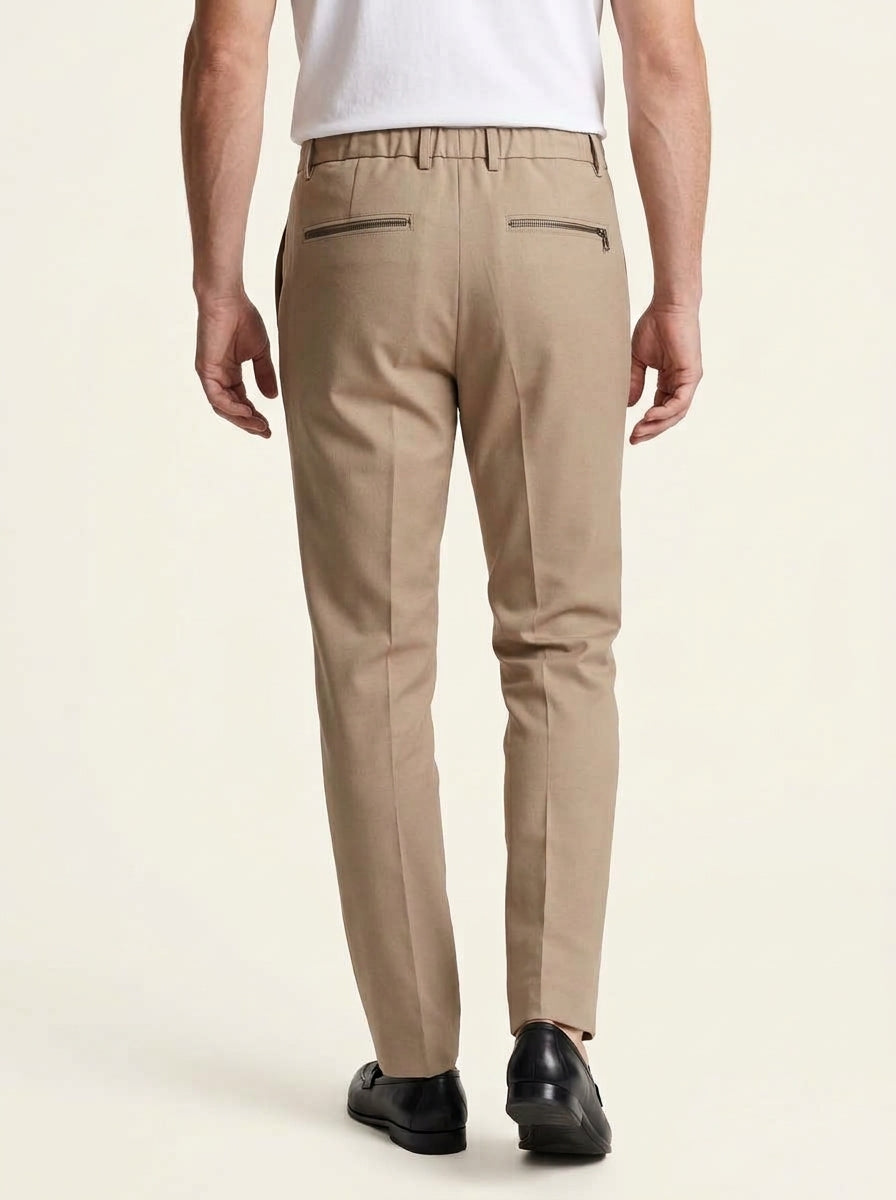 YAN SIMMON PANTALONE MODELLO LIFE COLORE NOCCIOLA  IN PUNTO MILANO MADE IN ITALY.