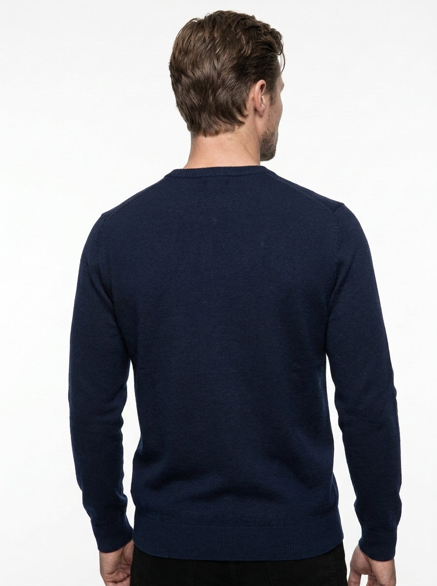 BRAMANTE MAGLIA GIROCOLLO REGULAR FIT COLOR BLU NAVY