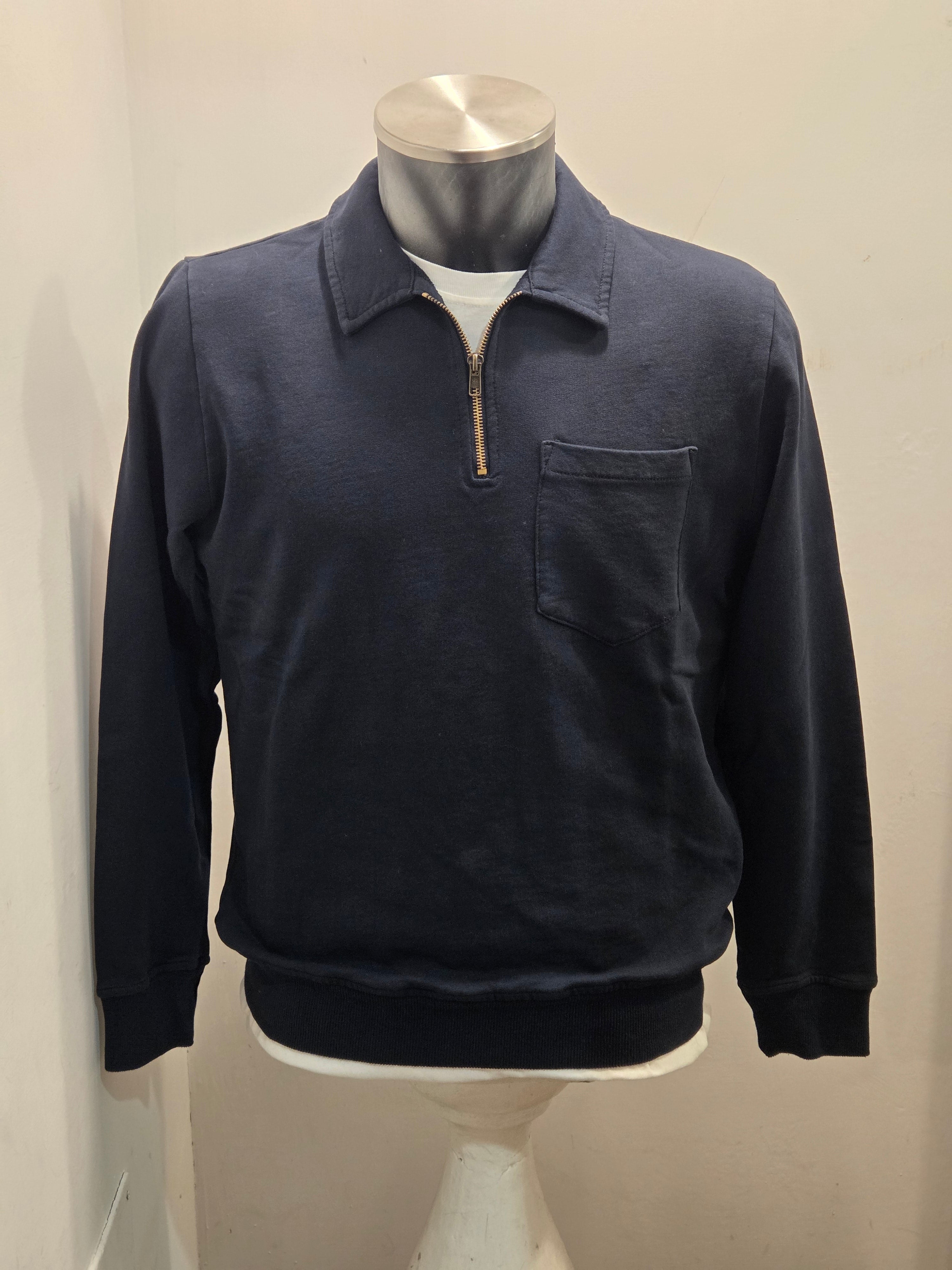 FELPA SEADOG EAST COLLO POLO ZIP COLOR BLU