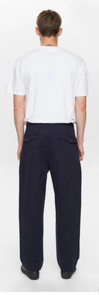AKJAKOB COTTON PLEAT PANTS ANERKJENDT COLOR BLU