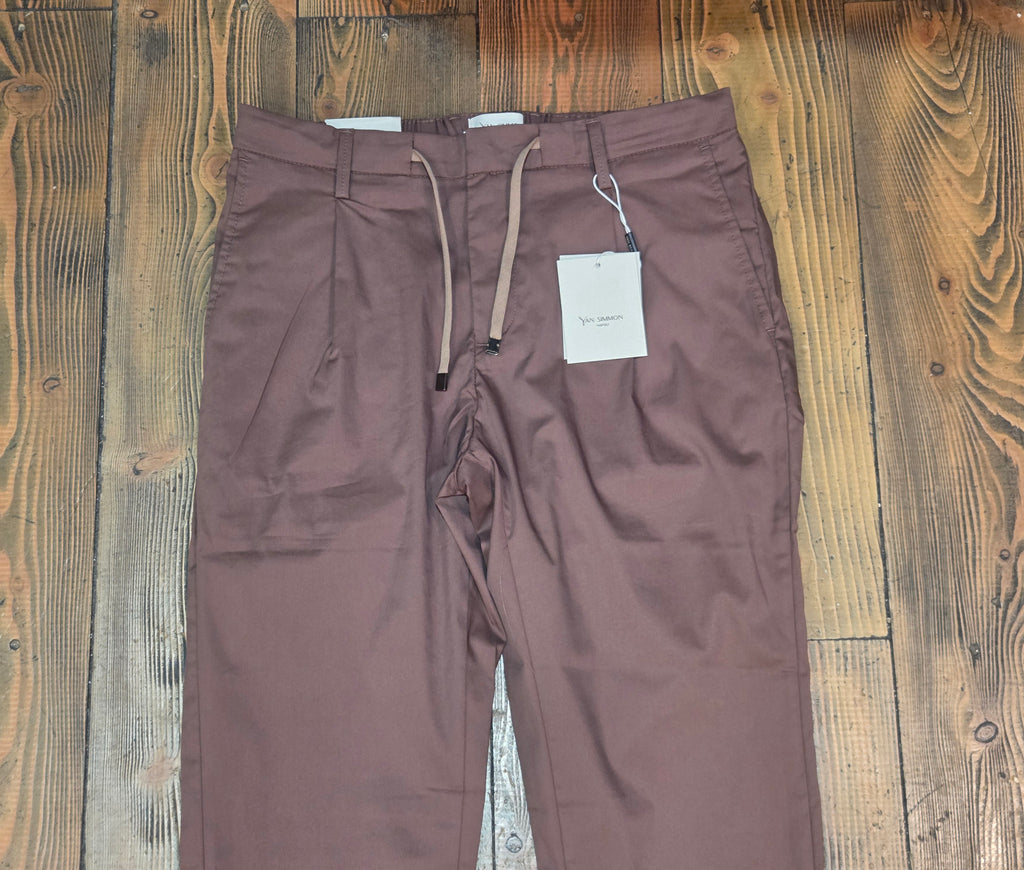 PANTALONI YAN SIMMON LIFE TELA PARACADUTE T543L CON LACCIO COLOR CIOCCOLATO