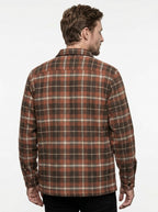 CAMICIA LANA TARTAN TRAPUNTATO IN THE BOX COLOR ARANCIONE SCURO