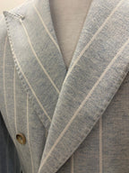 GIACCA AG TREND DOPPIO PETTO CELESTE CON RIGHE BIANCHE G740 P573