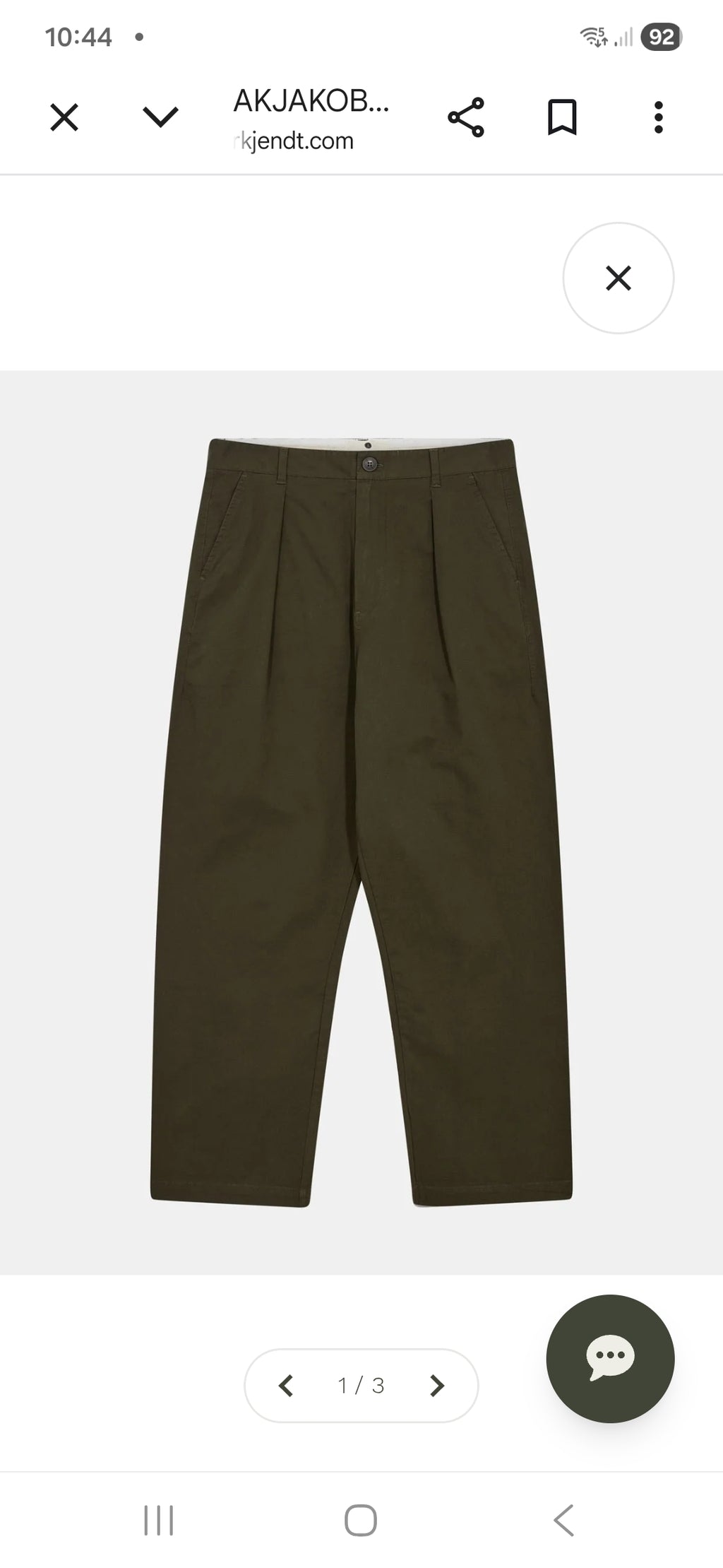 AKJAKOB COTTON PLEAT PANTS ANERKJENDT COLOR VERDE MILITARE