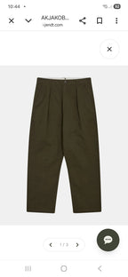 AKJAKOB COTTON PLEAT PANTS ANERKJENDT COLOR VERDE MILITARE