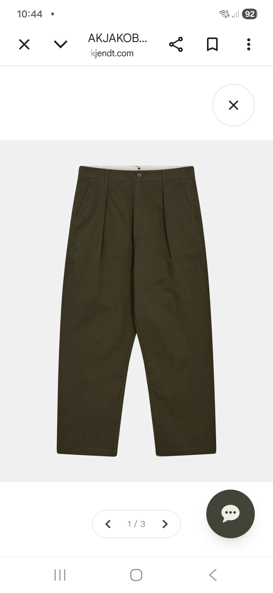AKJAKOB COTTON PLEAT PANTS ANERKJENDT COLOR VERDE MILITARE