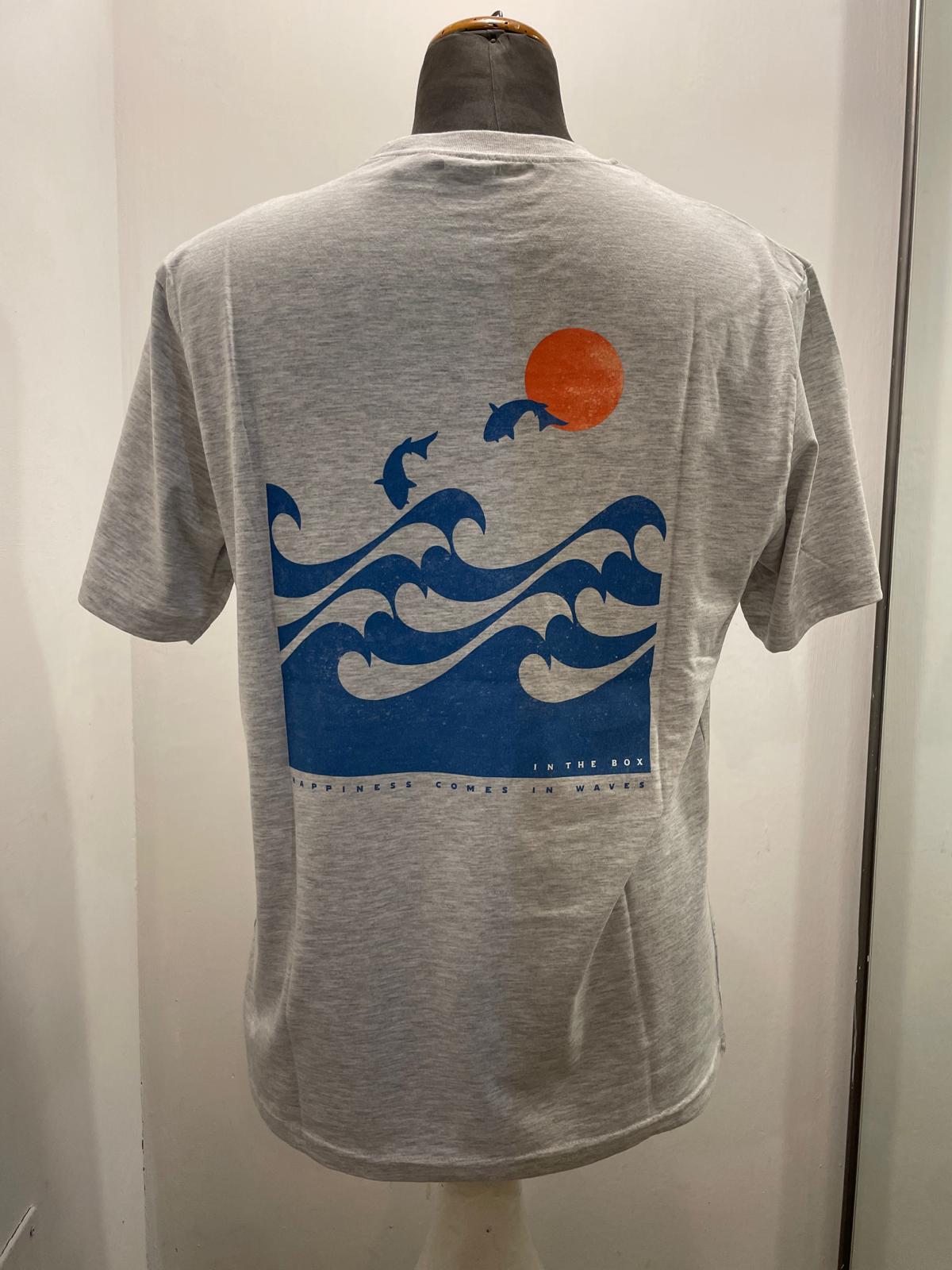 T SHIRT IN THE BOX POCKET WAVE COLOR GRIGIO SS25009