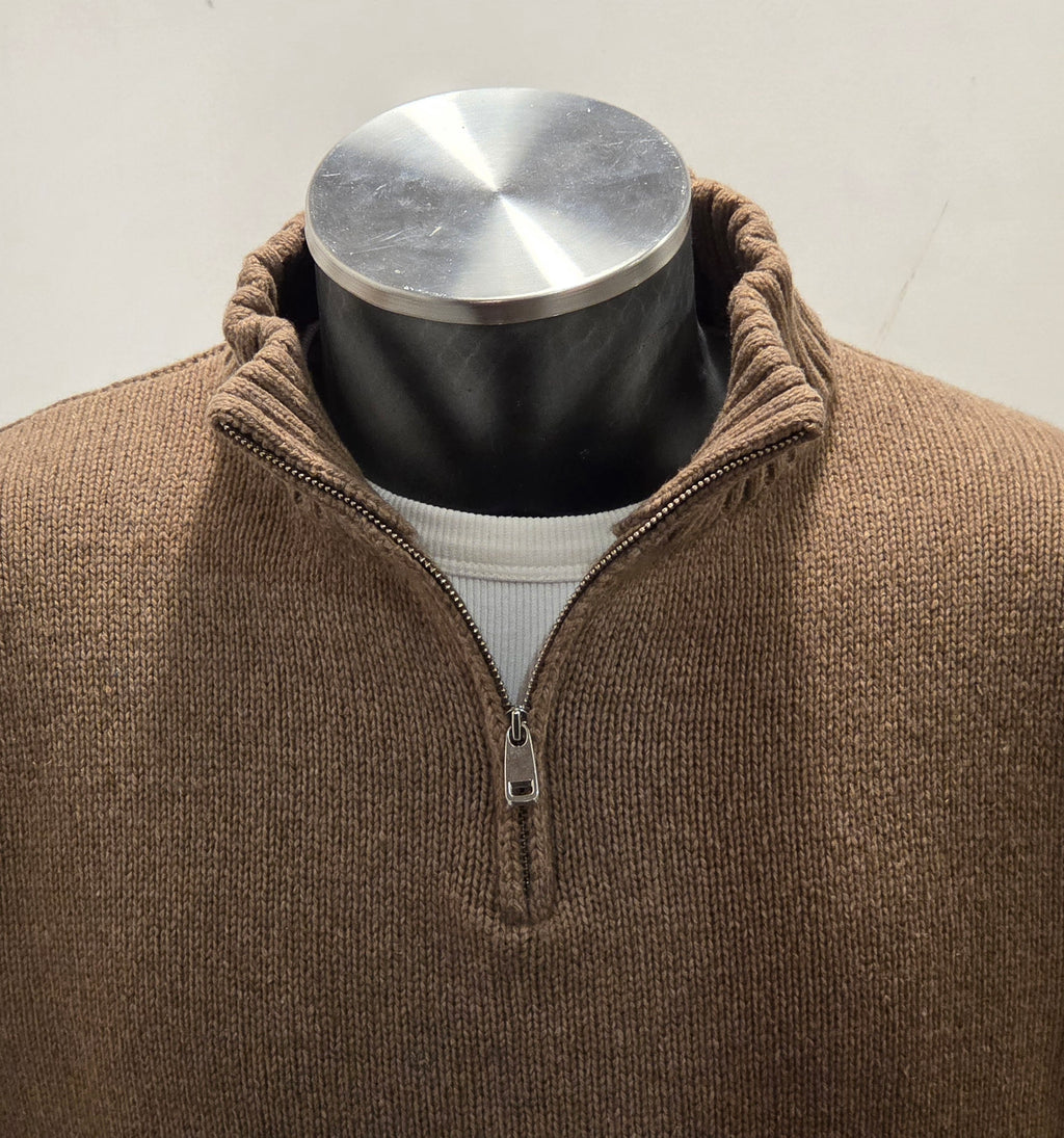 MAGLIONE RE-BRANDED IN CASHMERE CON ZIP COLOR BEIGE