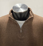 MAGLIONE RE-BRANDED IN CASHMERE CON ZIP COLOR BEIGE
