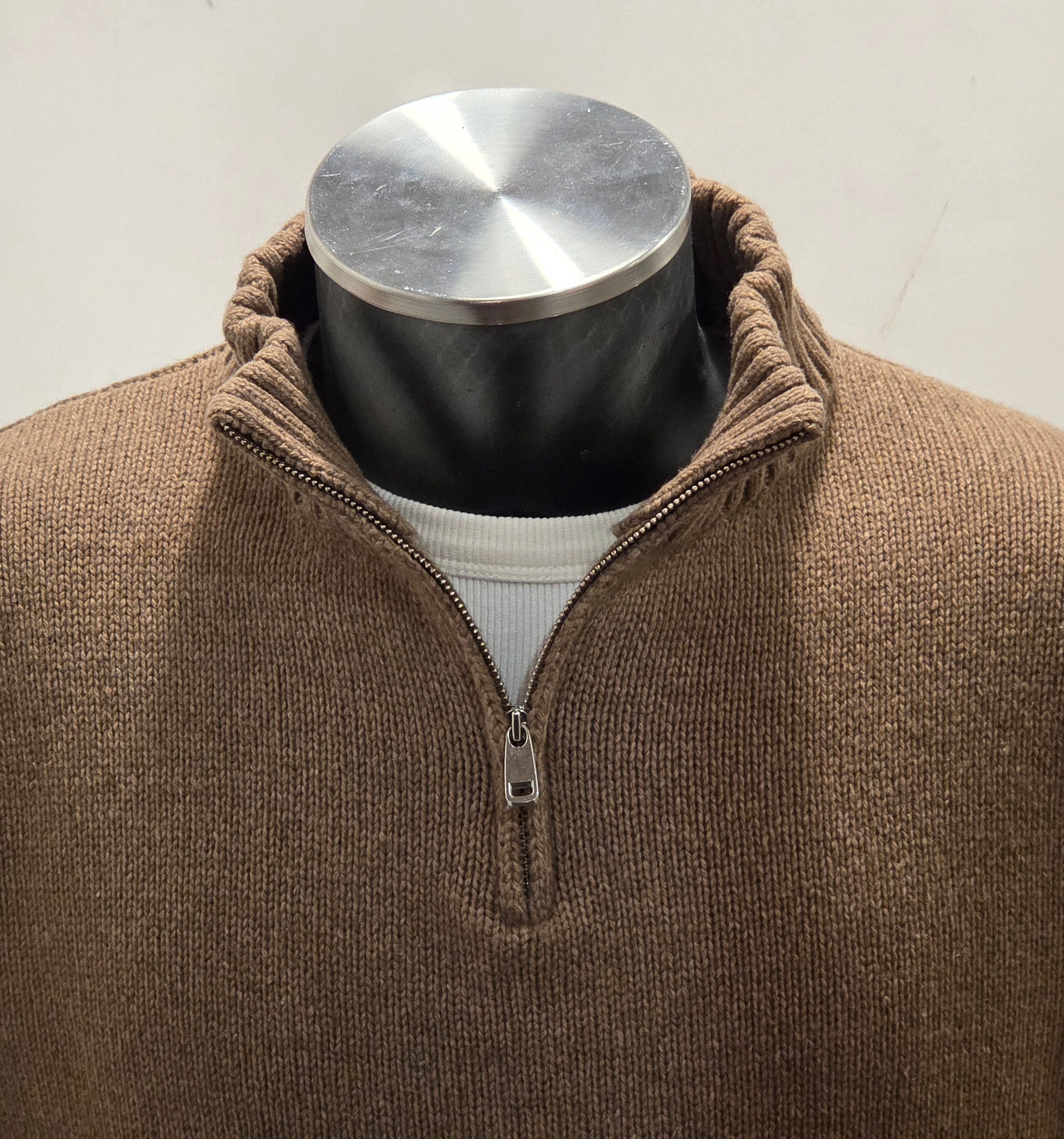 MAGLIONE RE-BRANDED IN CASHMERE CON ZIP COLOR BEIGE