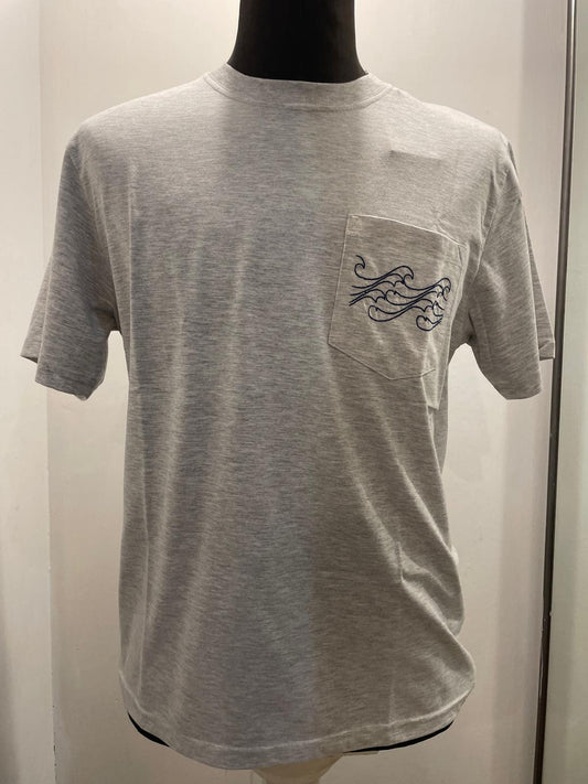 T SHIRT IN THE BOX POCKET WAVE COLOR GRIGIO SS25009