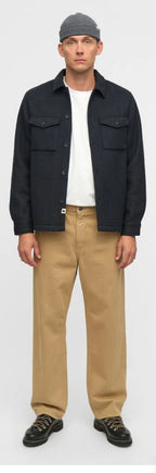 AKOSCAR BOILED WOOL OVERSHIRT ANERKJENDT COLOR SKY CAPTAIN