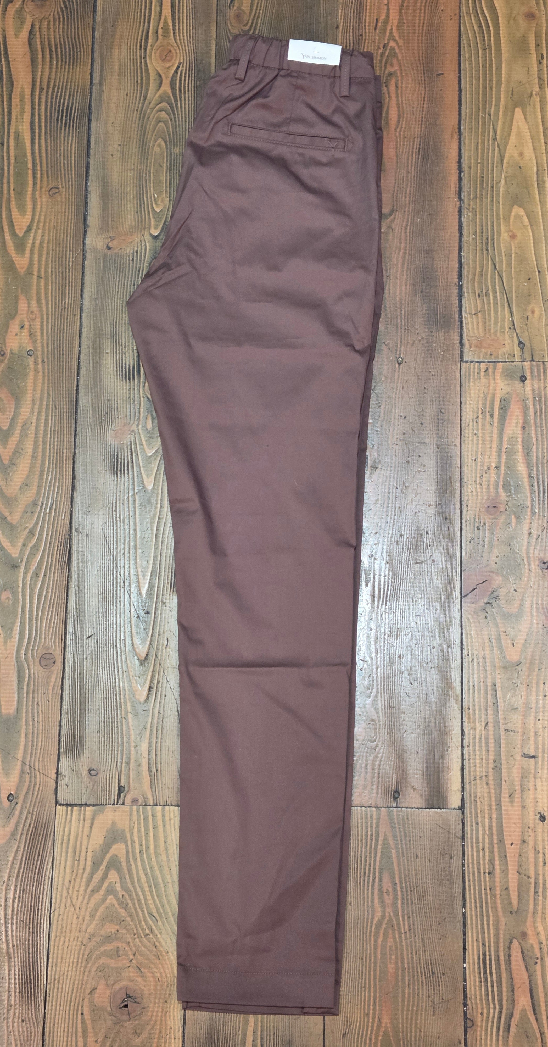 PANTALONI YAN SIMMON LIFE TELA PARACADUTE T543L CON LACCIO COLOR CIOCCOLATO
