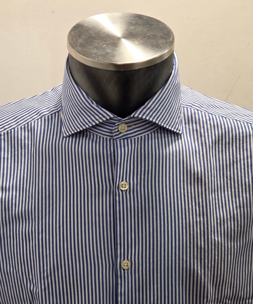 CAMICIA A RIGHE BIANCO AZZURRA GMF ART. 952207/05