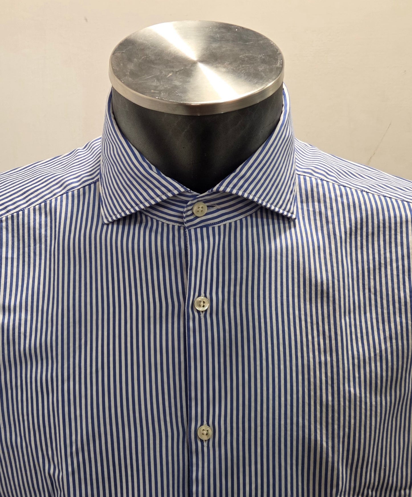 CAMICIA A RIGHE BIANCO AZZURRA GMF ART. 952207/05