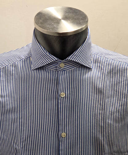 CAMICIA A RIGHE BIANCO AZZURRA GMF ART. 952207/05