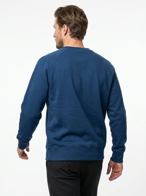 BRAMANTE FELPA GIROCOLLO COLORE BLUE ROYAL IN LANA E CASHMERE MADE IN ITALY