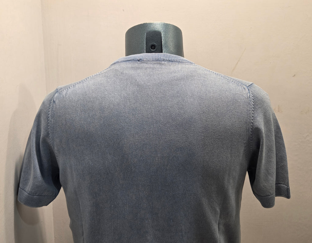 BRAMANTE MAGLIA FILO COTONE MANICA CORTA COLOR CELESTE