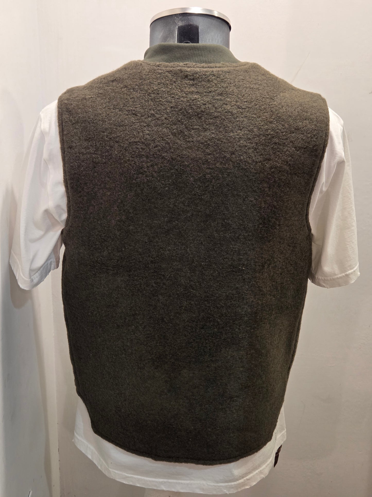 GILET SEADOG DOUBLE FACE ZIP TRAPUNTA-LANA COLOR MILITARE