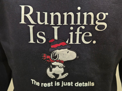 FELPA IN THE BOX GIROCOLLO BLU SNOOPY RUNNING IS LIFE