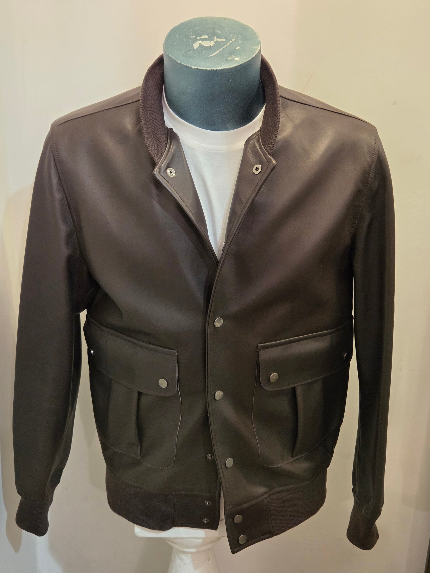 GIUBBINO IN PELLE BLUSOTTO TESTA DI MORO P698