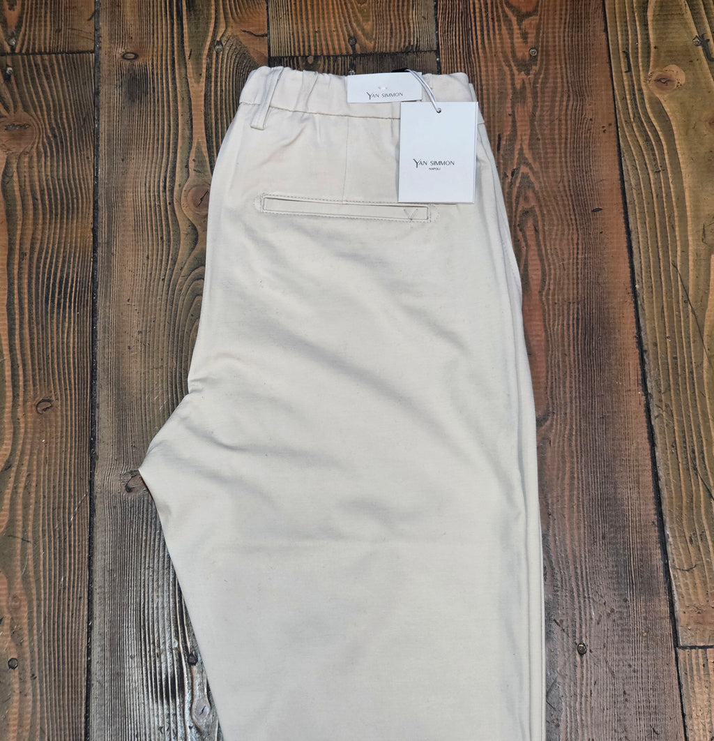 PANTALONI YAN SIMMON LIFE T414L PUNTO MILANO CON LACCIO COLOR CORDA.