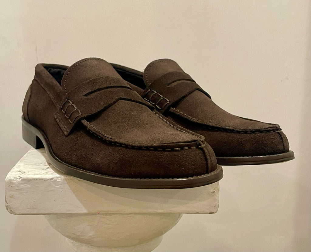 AG TREND Mocassino Collegiale Penny Camoscio SC 32 Colore Testa Di Moro