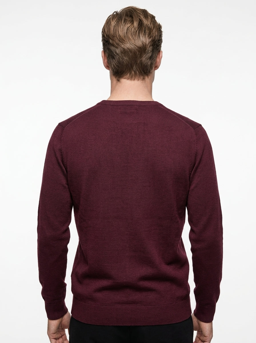 BRAMANTE MAGLIA GIROCOLLO REGULAR FIT COLOR BORDEAUX