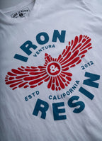 IRON AND RESIN T-SHIRT FREEBIRD TEE COLOR WHITE COMBED COTTON 180g