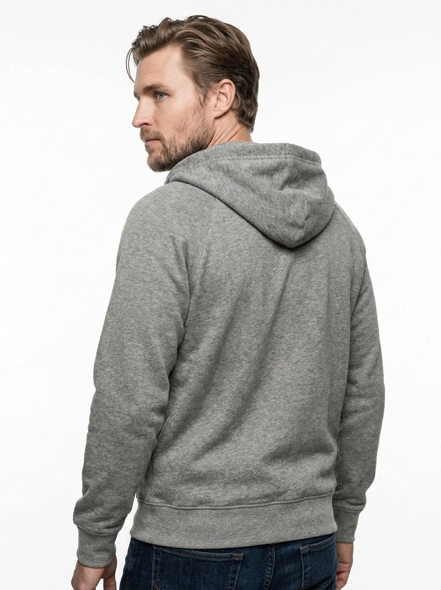 FELPA SNAP SEADOG CON ZIP E CAPPUCCIO COLOR GRIGIO MELANGE