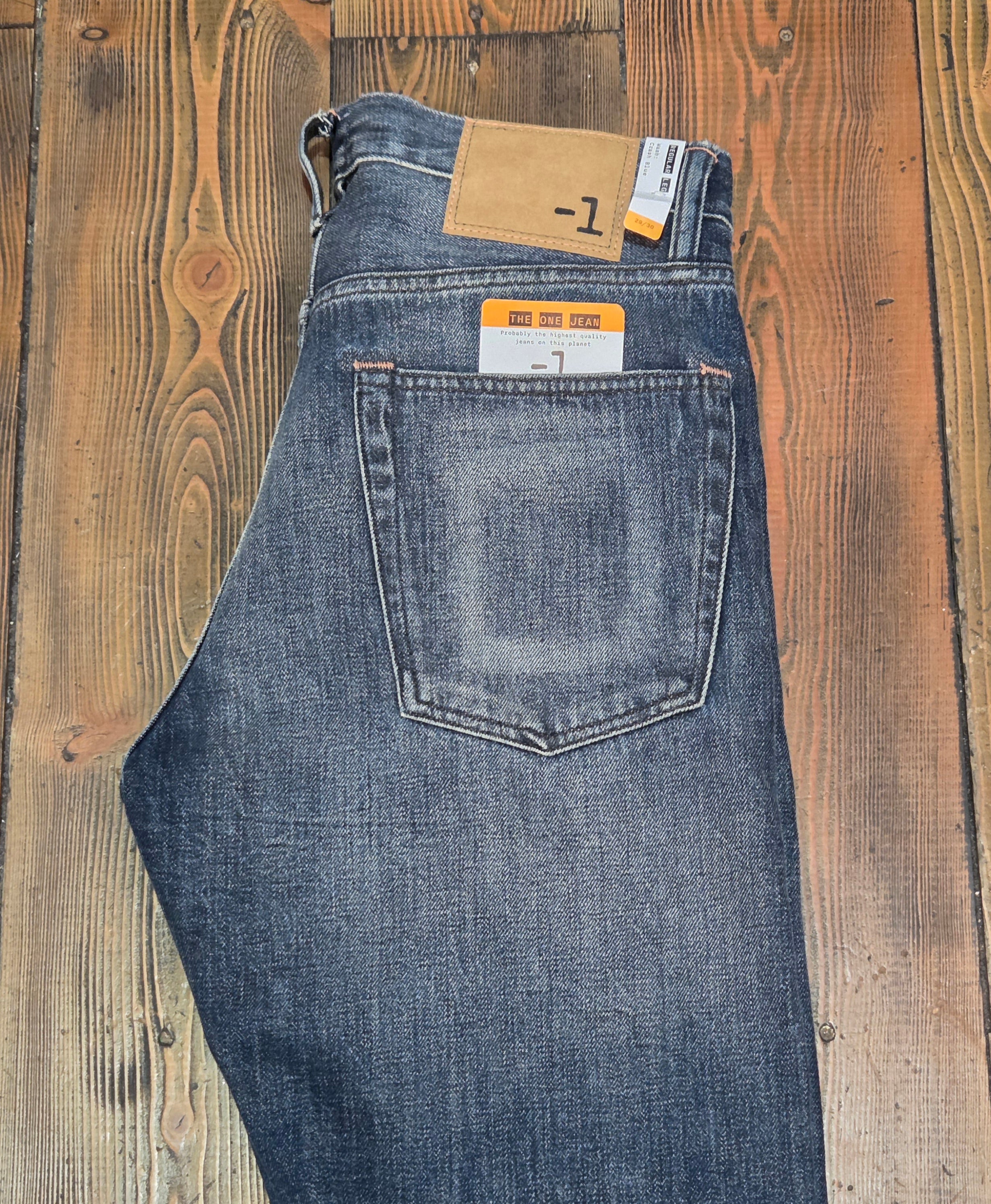 MINUS ONE JEANS CIMOSATO REGULAR LEG CRASH BLUE