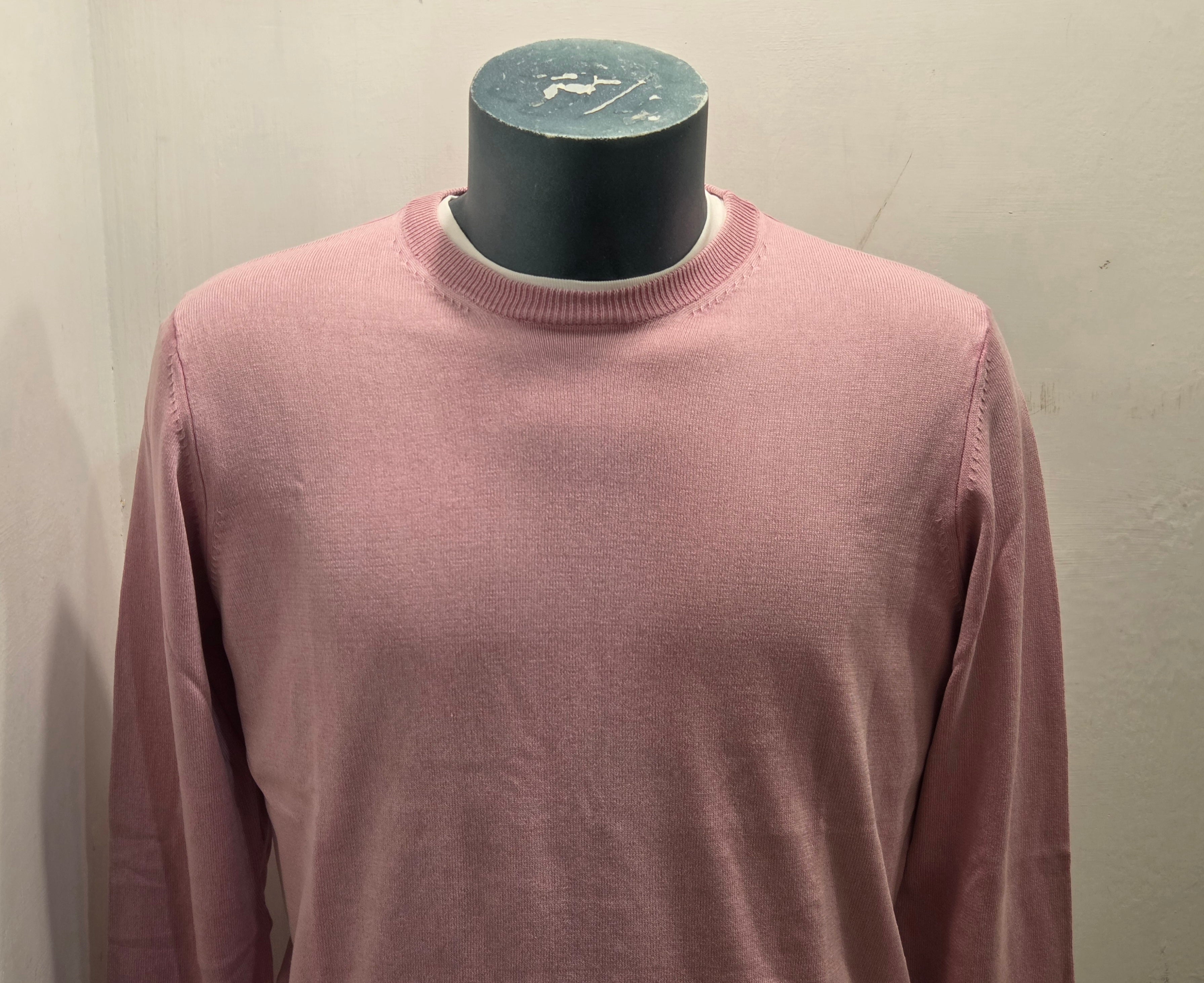 BRAMANTE MAGLIA FILO COTONE MANICA LUNGA COLOR ROSA