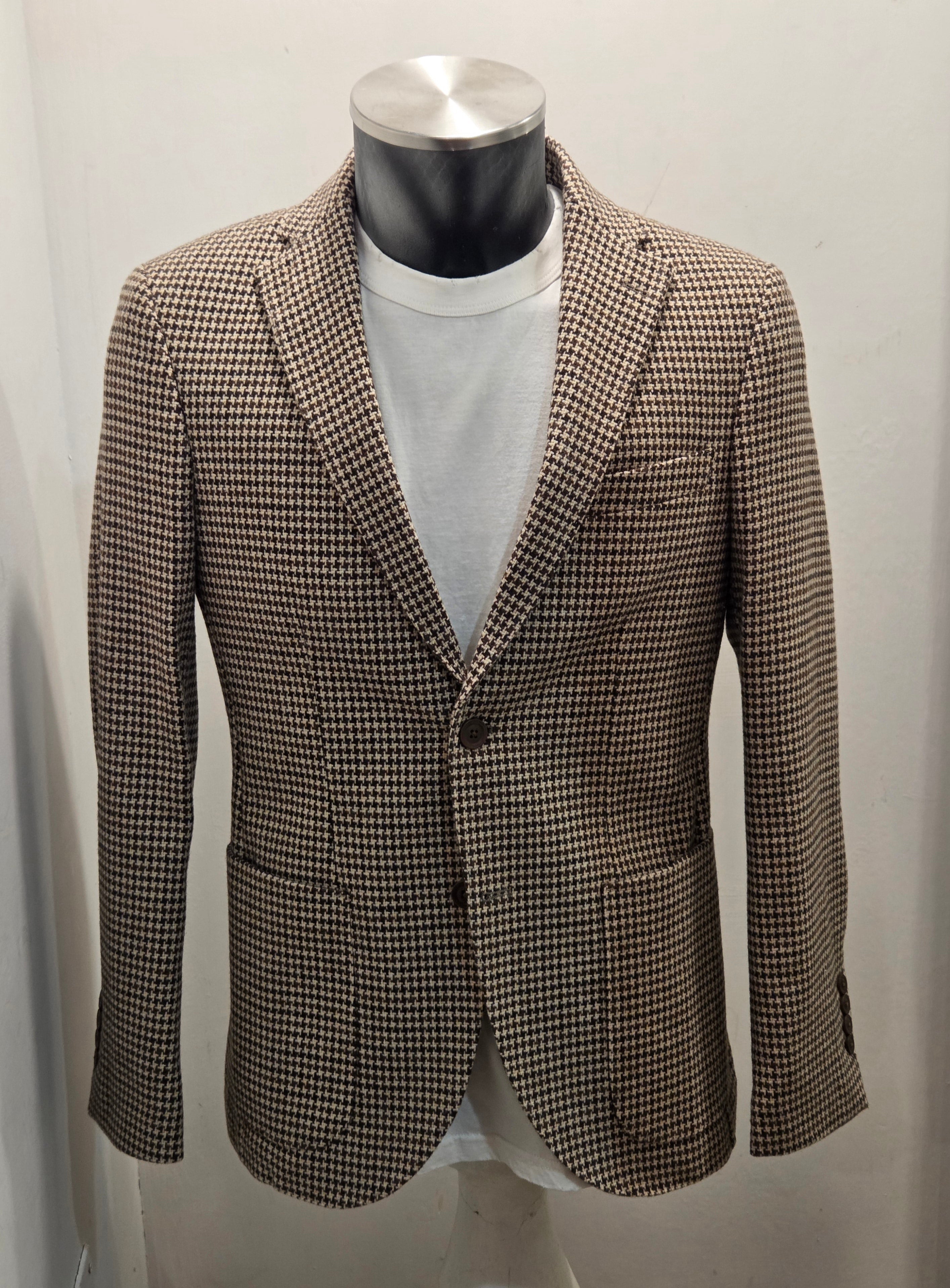 GIACCA MONOPETTO AG TREND PIED DE POULE