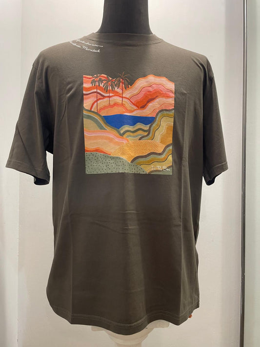 T SHIRT IN THE BOX MR. BOX MOROCCO PALMS COLOR VERDE MILITARE SS250006