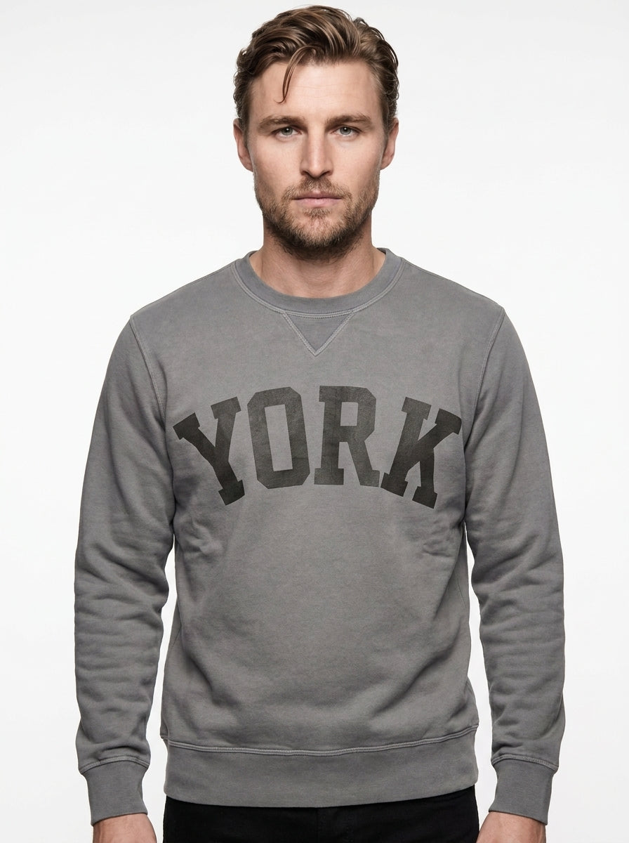 FELPA GIROCOLLO BOWERY NYC MODELLO YORK COLOR DARK CLOUD