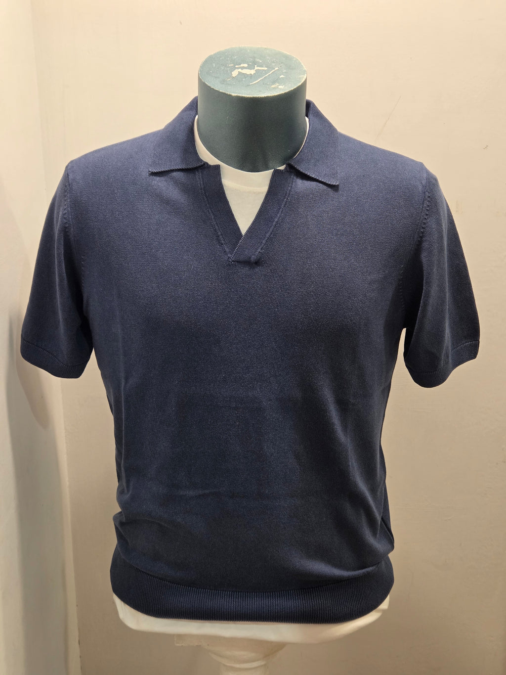 BRAMANTE POLO FILO COTONE MANICA CORTA COLOR BLU