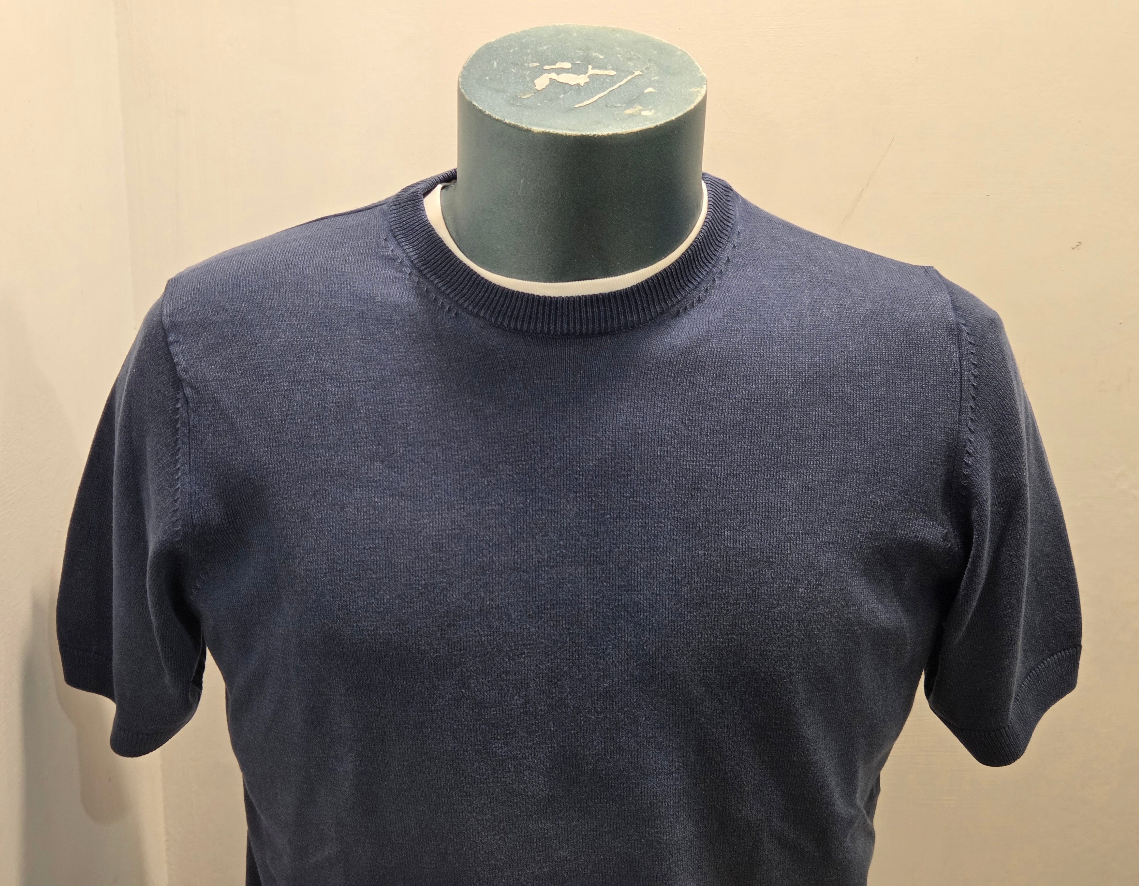 BRAMANTE MAGLIA FILO MANICA CORTA COLOR BLU