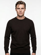 BRAMANTE MAGLIA GIROCOLLO LANA E CASHMERE REGULAR FIT COLOR MARRONE