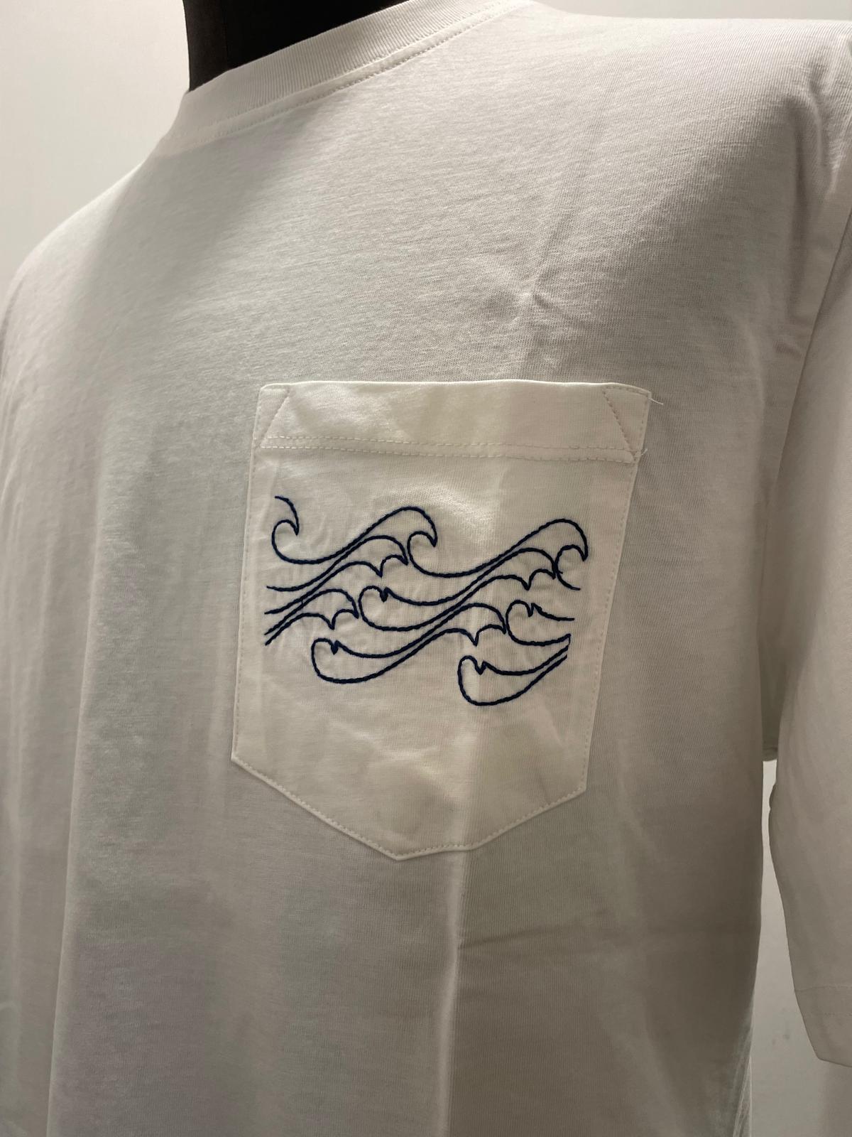 T SHIRT IN THE BOX POCKET WAVE COLOR PANNA SS250009
