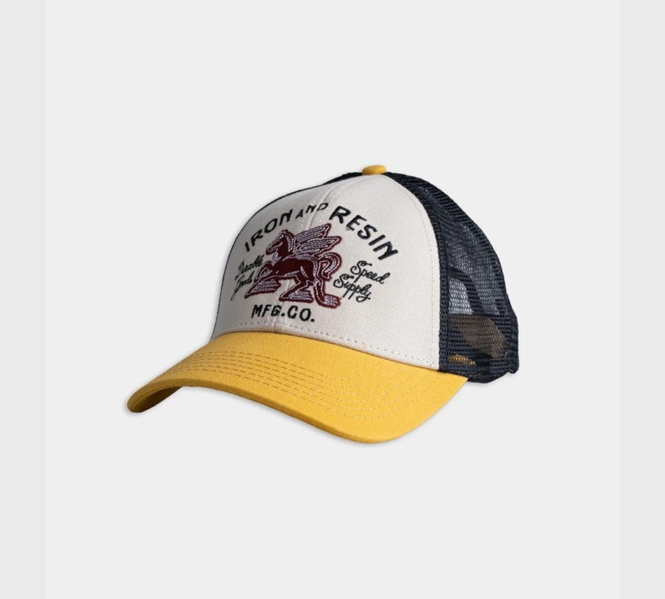 IRON AND RESIN HORSE WINGS HAT COTTON-TWILL COLORE YELLOW ONE SIZE